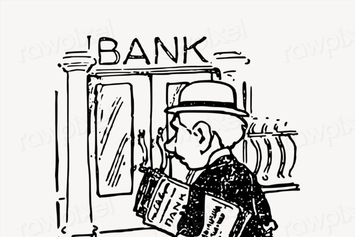 Bank deposit clipart, vintage