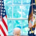 President Joe Biden works Oval