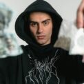 man wearing a black hoodie